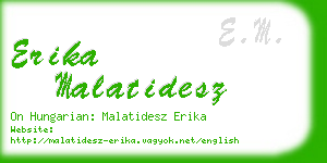 erika malatidesz business card